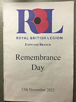 Remembrance Sunday Service 13th November 2022